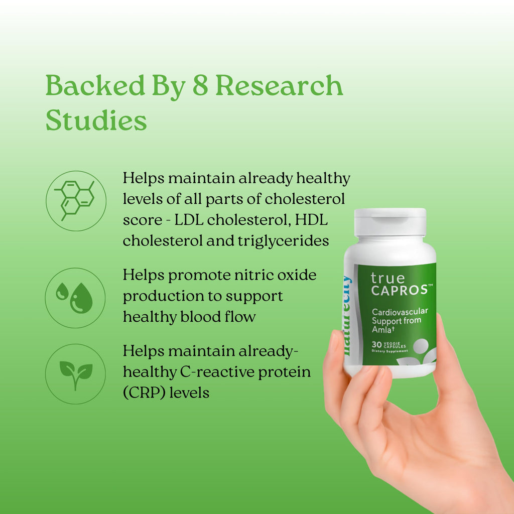 NatureCity True-Capros Amla Fruit Extract Supplement Polyphenol Antioxidant Power Supports Cardiovascular Heart Health (30 Veggie Capsules) Non-GMO Vegan Friendly and Soy Free