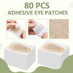 80 Pcs Adhesive Eye Patches, Disposable Eye Pads for Adults Latex Free Adhesive Bandages(3 x 2 Inch,Nude)