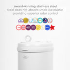 Ubbi Stainless Steel Diaper Pail, No Special Bags, Odor-Locking, White