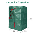 53 Gallon Yard Bags, 2-Pack Reusable Yard Waste Bags, Dustpan Design Leaf Bags for Yard Waste, Grass, Lawn Trash