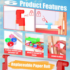 JOYOOSS Kids Wooden Easel with Paper Roll - Adjustable Magnetic Double Sided Drawing Board Whiteboard & Chalkboard Dry Easel Board,Children Art Easel for 3~12 Years Kids Boys Girls Painting Drawing