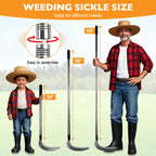 Sickle Garden Tool Set, Long Handle Weeding Sickle Stand Up Weeding Tool