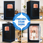 X-Vcak Upgraded Portable Sauna of Relaxation, Steam Sauna for Home with Steamer, Pairs Remote Control, Folding Chair, 9 Levels, 2.6’ x 2.6’ x 5.9’
