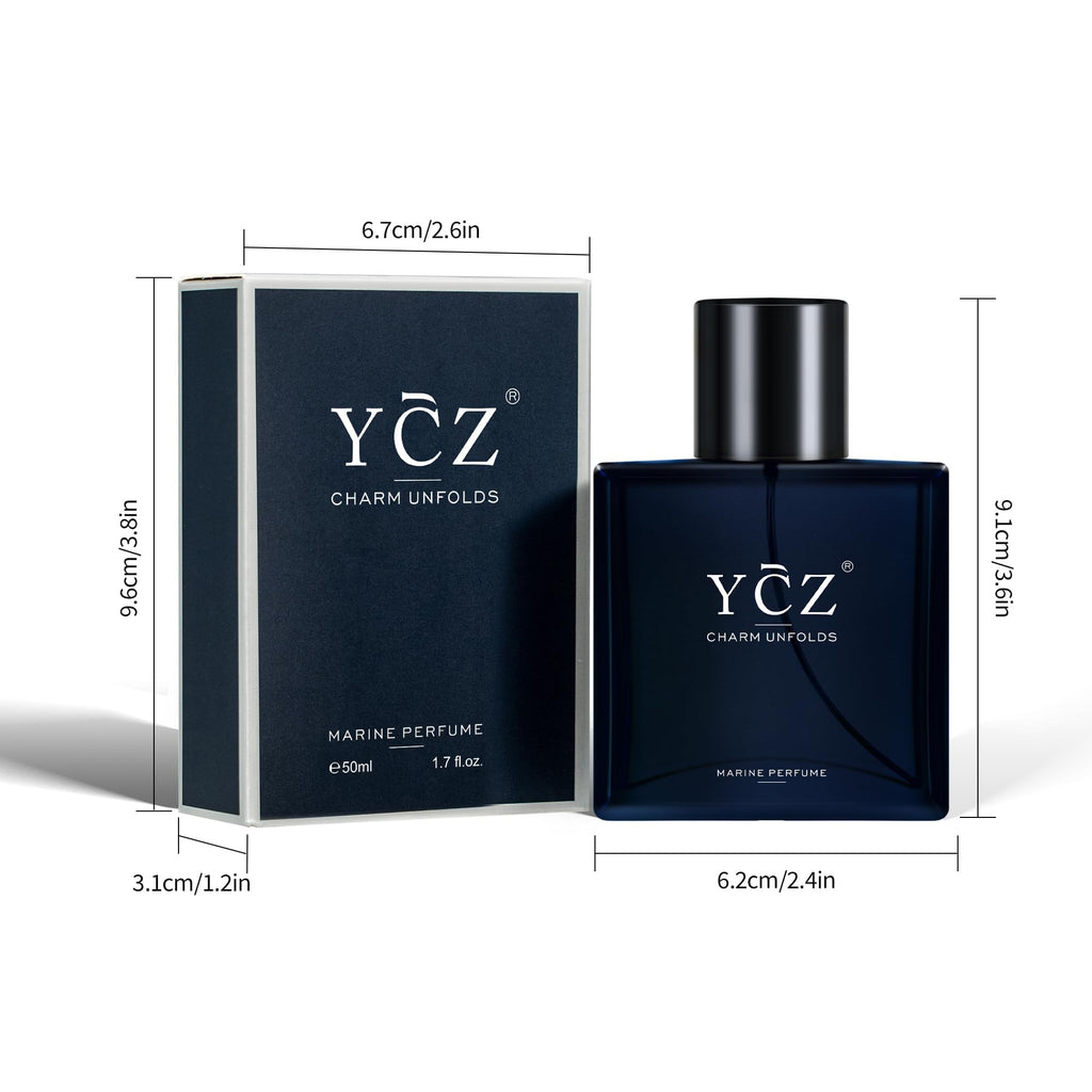 Ycz Charm Unfolds Marine Perfume for Men, 1.7 oz. Long Lasting Eau De Parfum Cologne For Men, Oriental Woody Fragrance - Ideal Special Occasions, Making it the Ideal gentlemen���s Gift