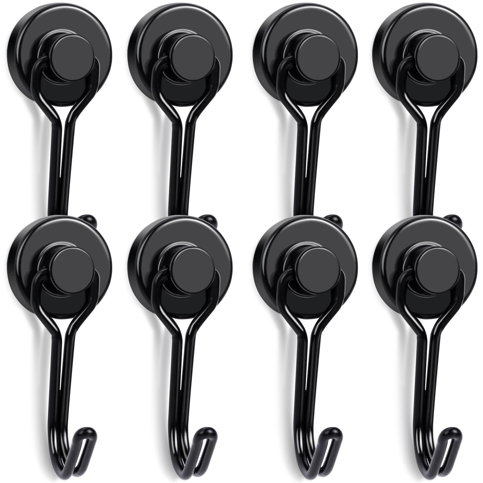E BAVITE Swivel Swing Magnetic Hooks 40LBS Black Refrigerator Magnet Hook