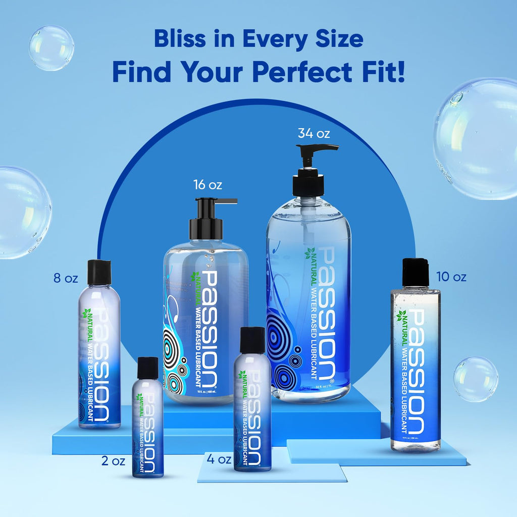 Passion Natural Water-Based Personal Lubricant, 34 Fl Oz - Premium, Non-Sticky, Easy-to-Clean Formula for Smooth, Comfortable Use