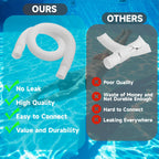 1-1/4 Inch x 3ft Foot Long White Above Ground Pool Flex Connection Hose with 2 Metal Clamps for Pump 330 GPH, 530 GPH, and 1,000 GPH Compatible with Intex Coleman Summer Waves Pool Skimmer (2)
