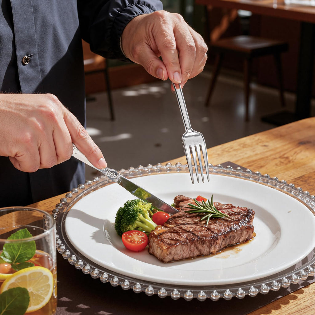 WDF 360 Pieces Silver Plastic Silverware- Disposable Flatware - Heavyweight Plastic Cutlery- Includes 120 Forks, 120 Spoons, 120 Knives for Christmas