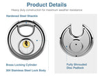 Puroma Keyed Padlock, Stainless Steel Lock Heavy Duty Locks with 6 Keys, Waterproof and Rustproof Storage Lock with 3/8 Inch Shackle for Warehouse, Garage, Storage Locker, and Outdoors (2 Pack)
