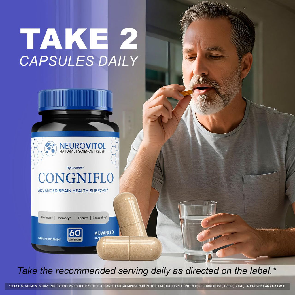 (2 Pack) NeuroVitol Cogniflo Capsules - Official NeuroVitolCogniflo Advanced Formula with All Natural Ingredients, Premium Pills for Wellness & Overall Brain Health Support, 120 Capsules for 2 Months