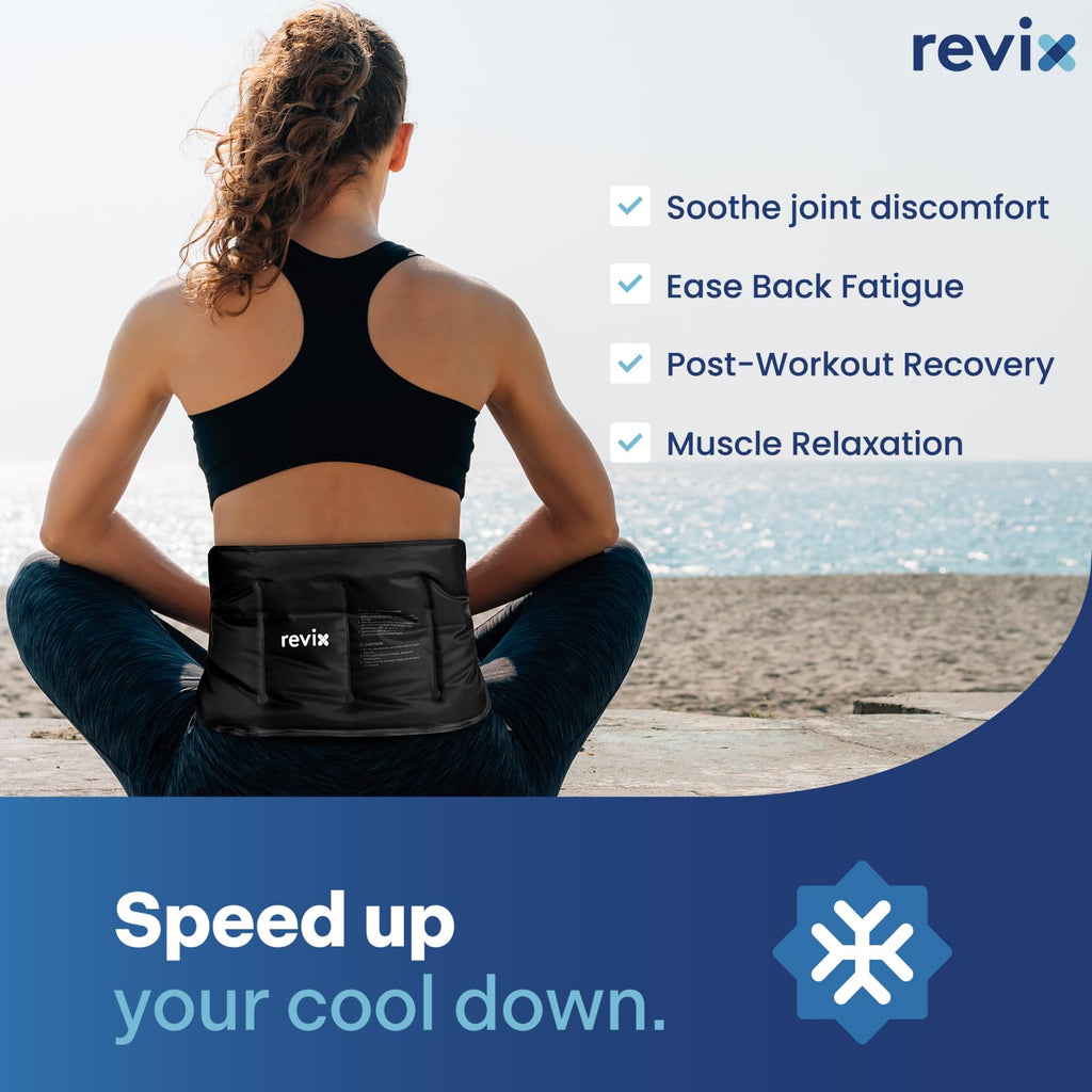 REVIX Ice Packs for Injuries Reusable Gel for Back Pain Relief (16'' X 9'')-Gel Cold Pack for Shoulder, Lower Back, Thigh & Arm, Cold Compress Therapy for Pain Relief Swelling, Bruises & Tension