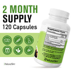 Naturalslim Magnesium Oxide - Constipend for Constipation Relief, Colon Cleanser & Stool Softeners for Women & Men with Magnesium Citrate, Aspartate, & Olive Extract - 120 Vegetable Capsules 2 Pack