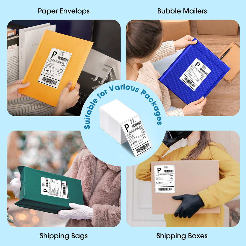 Fuxury Thermal Labels 4x6 200 Labels Fanfold Direct Shipping Label