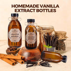 12 Pack 4 oz Vanilla Extract Bottles, Amber Glass Bottle with Twine