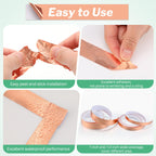 Mysora 2 Pcs Copper Tape for Slugs and Snails, 1 Inch x 66 ft and 1/2 Inch X 66 ft Copper Slug and Snail Barrier Tape, Non Toxic, Pet Safe, for Pots, Eaves, Gardens, Places Where Snails Might Climb