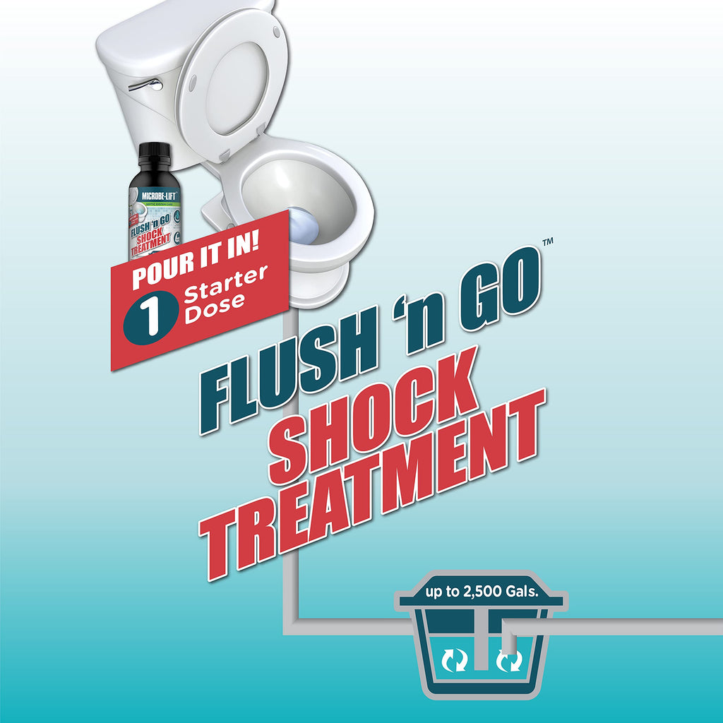 Microbe-Lift Septic Tank Treatment, Flush 'N Go Shock Treatment, 32 Ounces