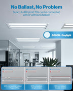 Sunco 10 Pack T8 LED Bulbs 4 Foot, 48 Inch Tube Light Bulbs Fluorescent Replacement, Single or Double Ended Hybrid Type A+B, 2400 LM, 20W, 5000K Daylight, Clear Lens ETL