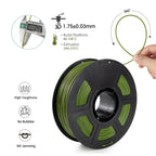 iSANMATE ASA Filament 1.75mm Army Green 1KG, UV & Weather Resistant 3D Printer Filament Perfect for Outdoor Functional Parts, Dimensional Accuracy +/- 0.02mm, 1kg Spool (2.2lbs)