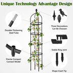 Garden Obelisk Trellis for Climbing Plants Outdoor 6 Ft Rose Bush Round Trellis for Pots Rustproof Metal Pipe with Plastic Coated Plant Flower Trellises for Clematis Vine Jasmine Support