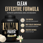 Animal Whey Isolate Protein Powder - Loaded for Pre & Post Workout Muscle Builder and Recovery with Digestive Enzymes for Men & Women - 25g Protein, Great Taste, Low Sugar - Vanilla 4 lbs