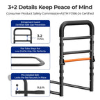 NIMOOD C1 Fold Bed Rails for Elderly Adults Safety - Foldable Bed Assist Rail with Adjustable Height, Tool-Free Folding, Sturdy up to 350 Lbs, Bed Cane Fits King Queen Twin Beds