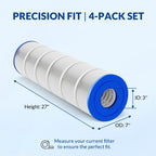 Swimara Pool Filter Cartridges Replacement for Jandy CL/CV Series, 5oz Trilobal Heavy-Duty Fabric, Ultra Series, 4-Pack, 460 Sq. Ft.