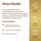 Solgar Folate 1000 mcg, 120 Tablets - 1000 mcg Bio-active Metafolin - Vegan, Gluten Free, Dairy Free, Kosher - 120 Servings