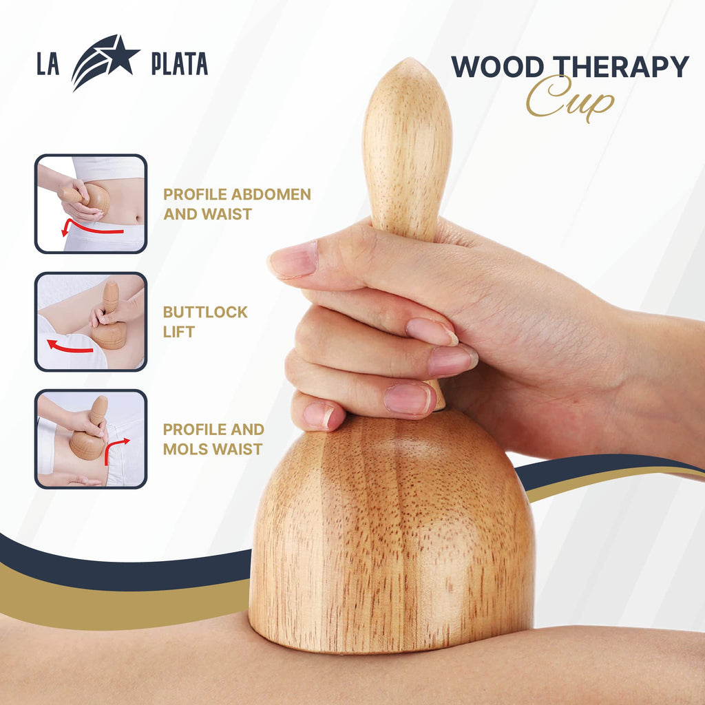 La Plata Wood Therapy Massage Tools -Lymphatic Drainage Massage- Maderoterapia Kit - Massage Body Sculpting Tools for Body Sculpting Anti-Cellulite