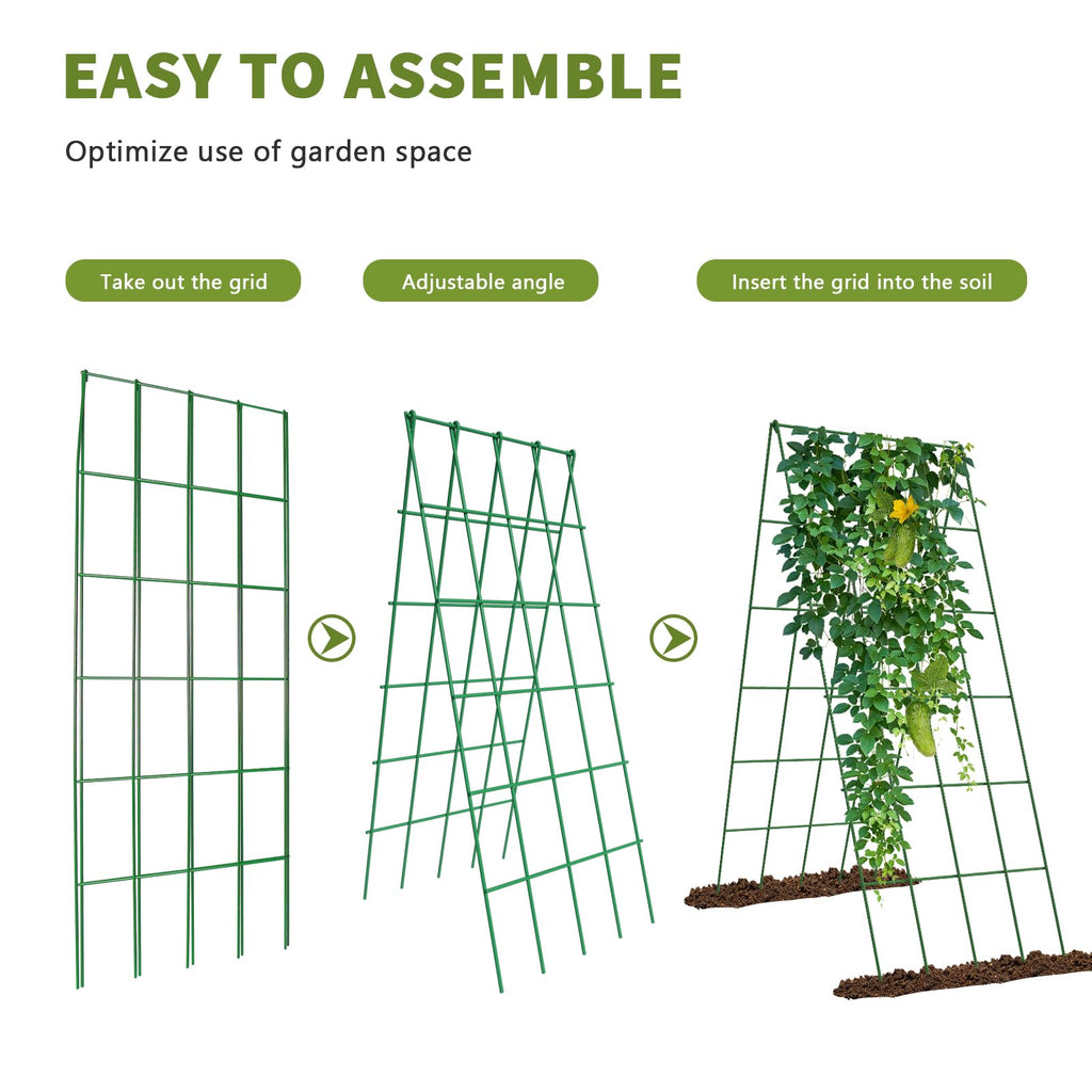 UrGROWA Cucumber Trellis 2 Pack,Foldable A-Frame Garden Trellis