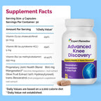 Advanced Knee Discovery Knee Joint Support Supplement, Outperforms Glucosamine Chondroitin with Fast Acting Blend of Mangoselect, Olive Fruit, Trans-Resveratrol, Non-GMO Knee Pain Blend, 120 Count
