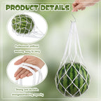 SATINIOR 24 Set Melon Hammocks Cradles with S Hanging Hooks Heavy Duty Hammock Cradles Holder, Reusable Hanging Bags Fruit Slings Mesh Fruit Holder for Honeydew Melon, Squash, Cantaloupe