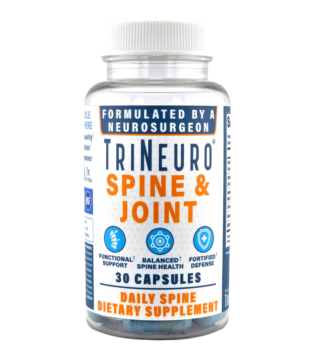 TriNeuro Daily Spine & Joint Supplement - NSF Certified - Neurosurgeon Formulated to Support Joint Health & Balance Functional Longevity - Devils Claw, Chondroitin, Glucosamine - 30 Capsules