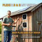 25W Solar Powered Fan for Chicken Coop, Greenhouse, Shed, Upgraded 16.4ft Long Cable Dual Exhaust Fan Kit, IP67 Waterproof Outdoor Solar Fan for Dog House RV Attic Ventilation