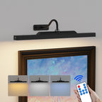 Craftersmark Dimmable Cordless Picture Light for Wall 16n, 5000mAh Rechargeable Battery Wall Sconce Art Light, CRI 95+ 350LM Wall Light for Gallery Artwork, Paintings, Photo, Portraits - Black