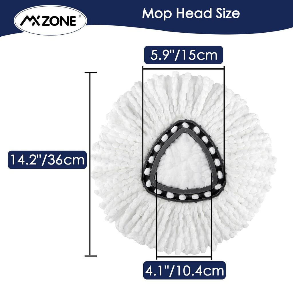 Spin Mop Head Replacement for O Ceda Mop Replace Head Triangle Mop Refills, Microfiber, White, 5 Packs