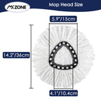 Spin Mop Head Replacement for O Ceda Mop Replace Head Triangle Mop Refills, Microfiber, White, 5 Packs