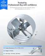 iLiving ILG8G14-12T Automatic Gable Mount Attic Ventilator Fan with Adjustable Thermostat, 2.85 Amp, 2339 CFM, Single-Speed