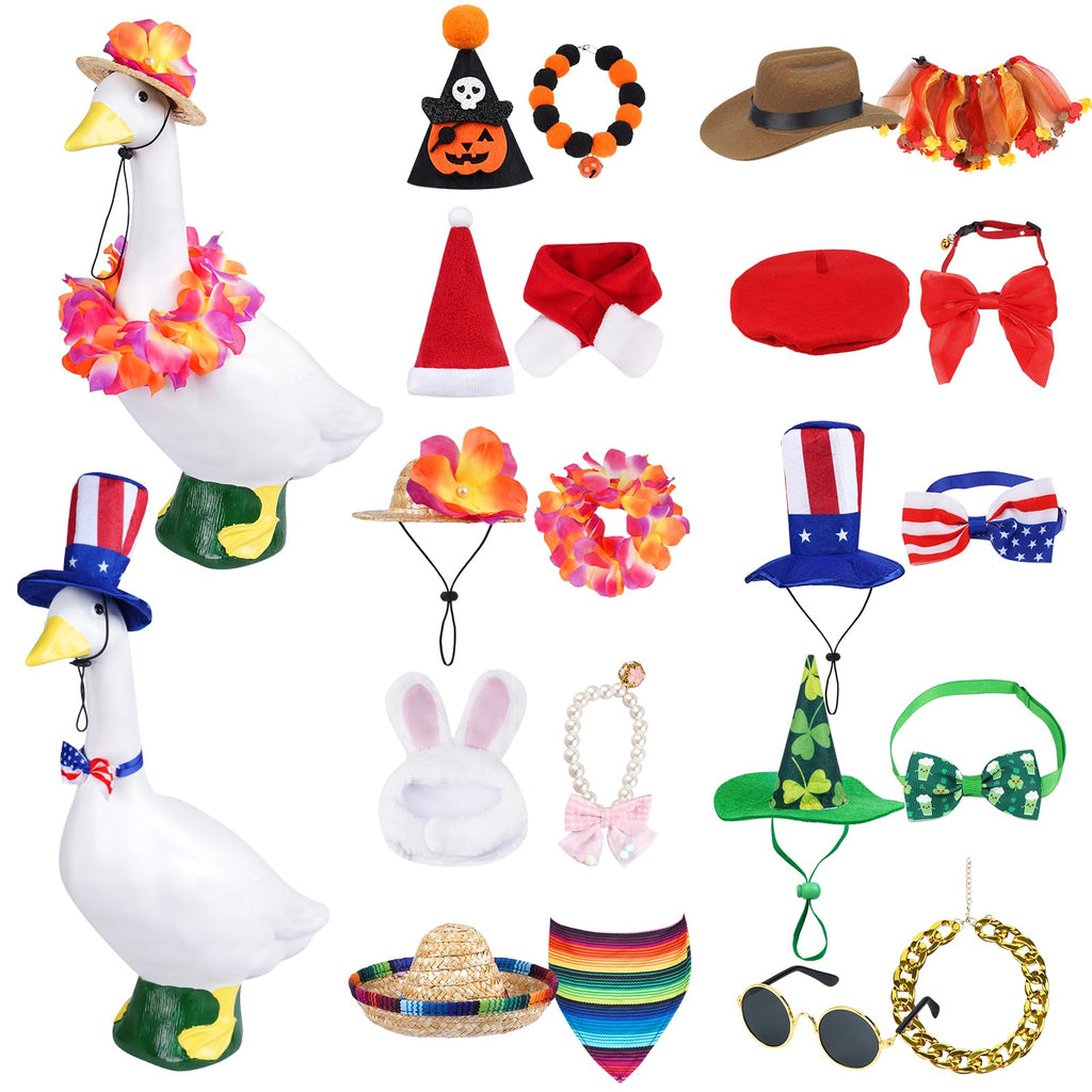 10 Set Holiday Porch Goose Outfits All Seasons for 17-23" Lawn Goose