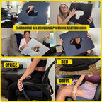 FoKon Gel Wheelchair Seat Cushion,Bed Sore Cushions for Butt,hemorrhoid Pillow,Sciatica,Back,Coccyx,Pressure Sore/Ulcer Pain Relief Butt Pillow,Ergonomic Chair Cushion, Anti-Slip&Washable Cover(Blue)