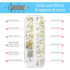 ESSSO Eye Glass Repairing Kit,Upgraded Eyeglass Repair Kit with Screws(Gold and Silver)，5-in-1 Eyeglass Screwdriver,Eyeglass Nose Pads,Eyeglass Ear Grips,Tweezer for Sunglasses,Eyeglass,Watch Repair