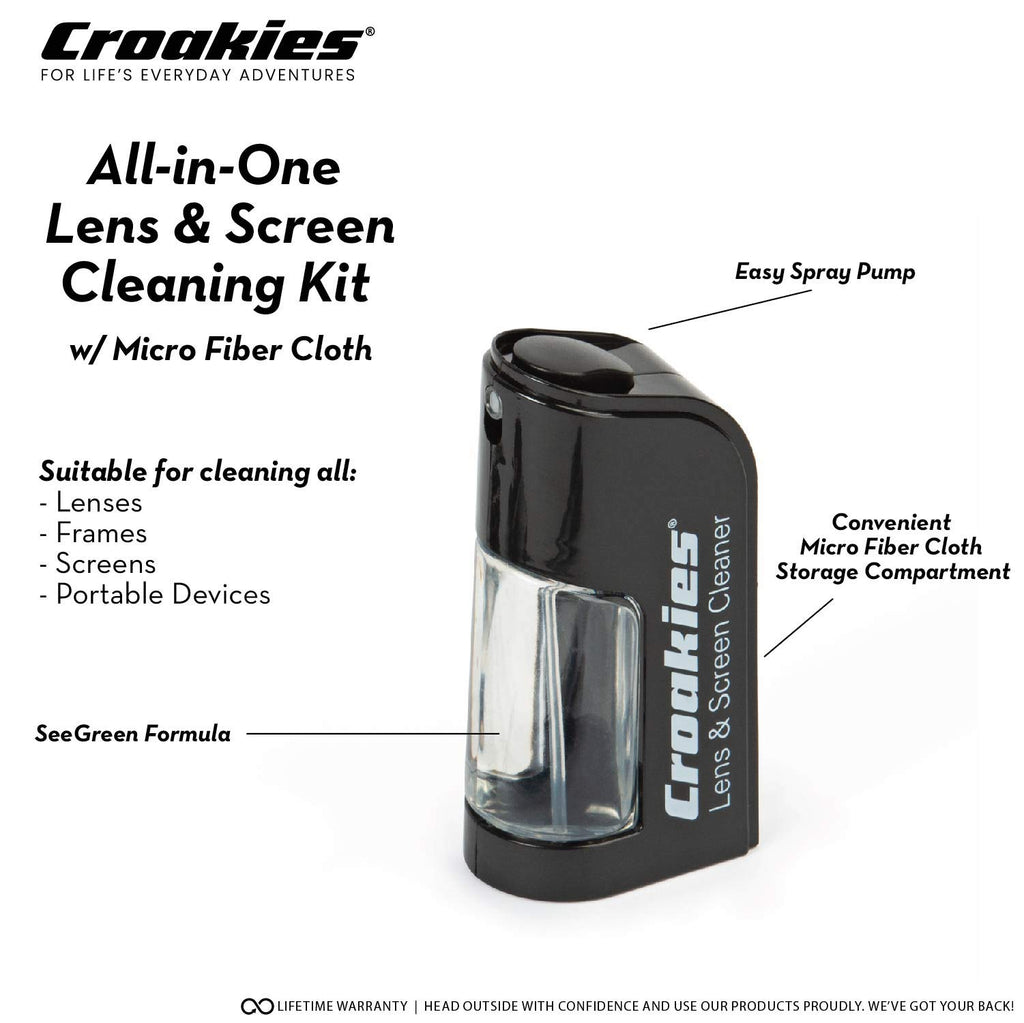 Croakies Lycra Suiters Floater Glasses Strap and Glasses Cleaner Kit, Neon Green Two-Pack
