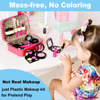 TEPSMIGO Pretend Makeup Kit for Girls, Kids Pretend Play Makeup Set - with Cosmetic Bag for Birthday Christmas, Toy Makeup Set for Little Girls Age 3+(Not Real Makeup)