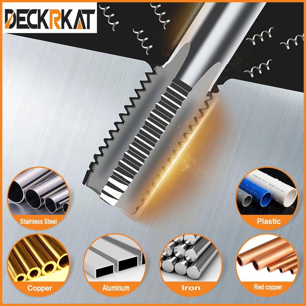DECKRKAT 2-Piece 1/8" NPT Pipe Tap - High Carbon Steel Pipe Threading Tool, 27 Threads Per Inch Precision Internal Tap for Plumbers, Mechanics & DIY, with Protective Case.