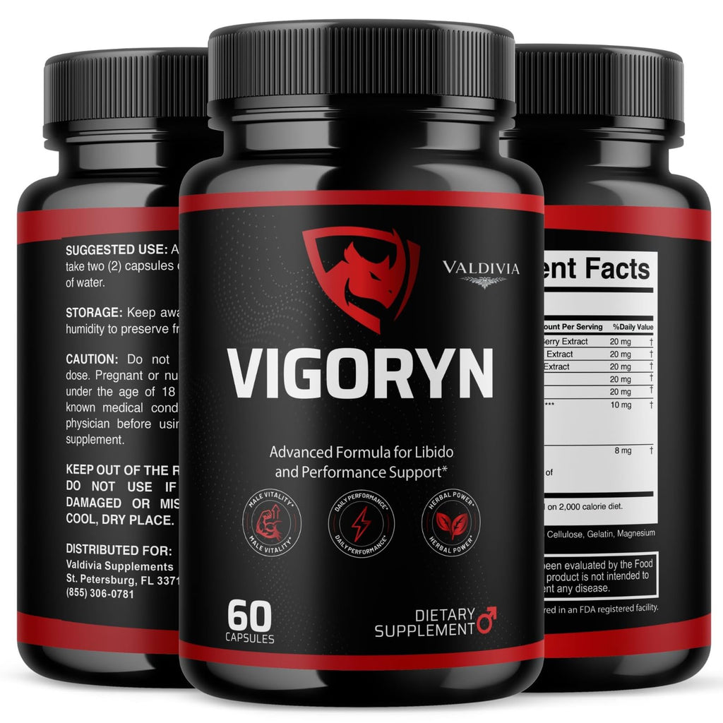 Valdivia (5 Pack) Vigoryn Capsules - Official Vigoryn Supplement, Premium Formula, Natural Vitamins for Health & Wellness - 300 Capsules for 5 Months