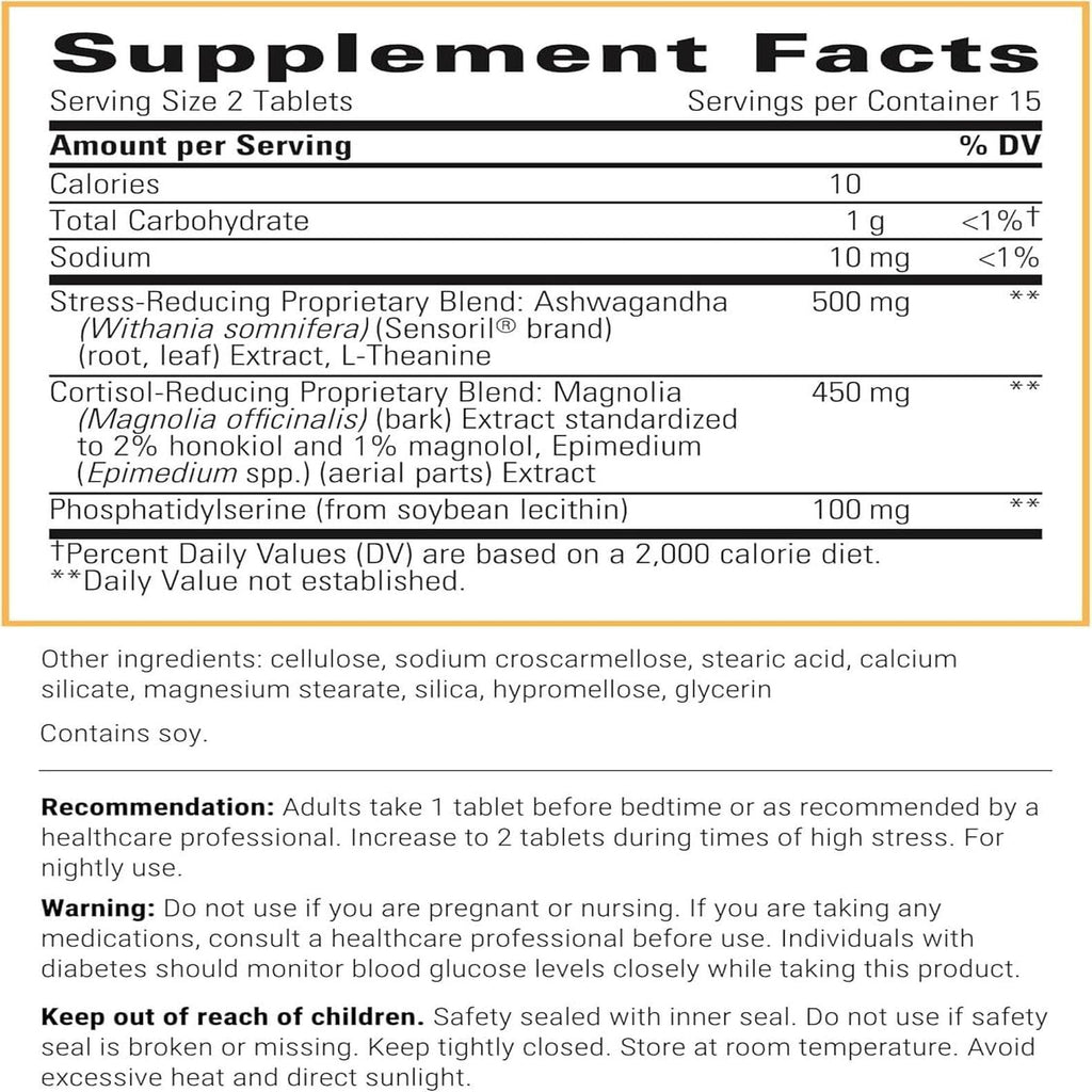 Integrative Therapeutics Cortisol Manager - Balance Cortisol & Support Relaxation for Restful Sleep* - Includes Ashwagandha & L-Theanine for Confidence with Less Stress* - 30 Tablets (15 Servings)