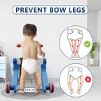 HYES 5 in 1 Baby Push Walker for Baby Boy, Activity Center Learning to Walk, Sit to Stand, Early Learning Push Toys for Infant 12 Months, Walking Toys Gift for Toddler Boys, Blue
