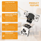 Chibery 30 Pack 1-1/4" 4D Overlay Soft Close Concealed Hinges for Face Frame Door, Control Closing Speed, Smooth Slow Self Closing Hinges, Satin Nickel, 105° Open Angle Stainless Steel Cabinet Hinge