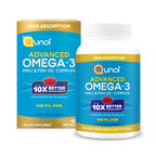 Qunol Advanced Omega 3 Krill and Fish Oil Complex, 10x Better Bioavailability, One Pill Dose, 250mg EPA & DHA, Supports Brain, Eye, Heart and Joint Health, 90 Count (Pack of 1)