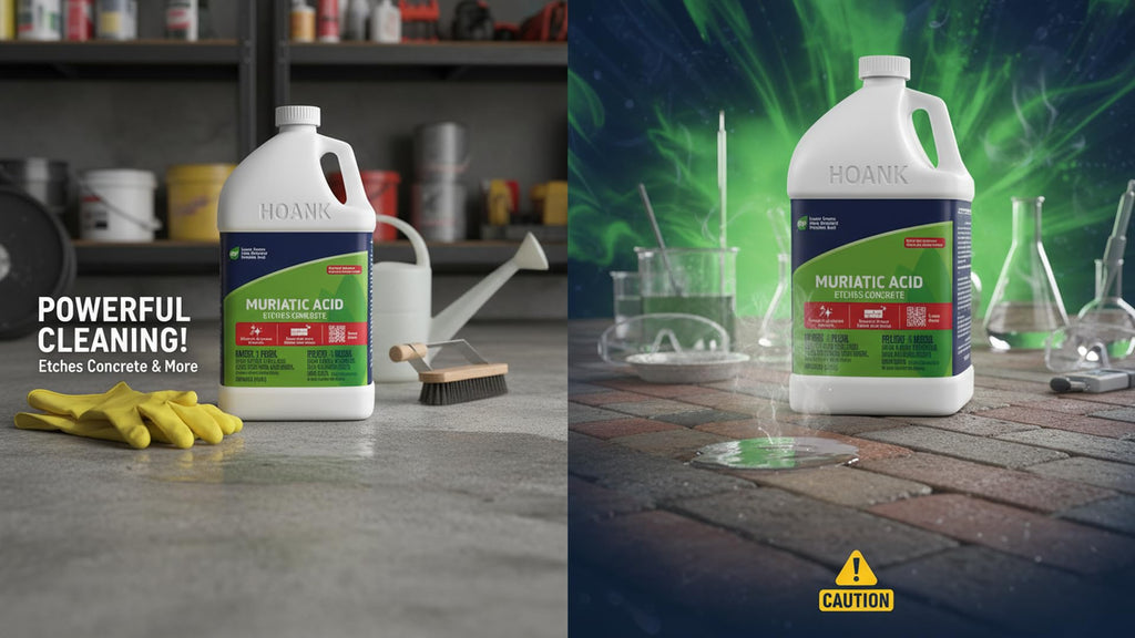 (4 Gallons) - Muriatic Acid for Swimming Pools & Spas, Removes Mortar from Bricks - 90% Low-Fume pH Stabilizer & Cleaner for Concrete & Masonry Surfaces, Clears Rust & Scale Build-Up - Ready to Use