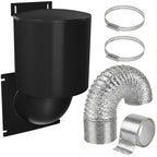 Dryer Vent Kit (Black) – 4 Inch Exterior Dryer Vent Cover with 3FT Vent Hose, 2 Hose Clamps, Tape & Screws | Energy Saving & Pest Resistant
